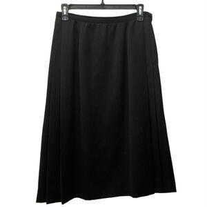 Valentino Miss V Vintage Black Wool Pleated Skirt Made in Italy Waist 28”